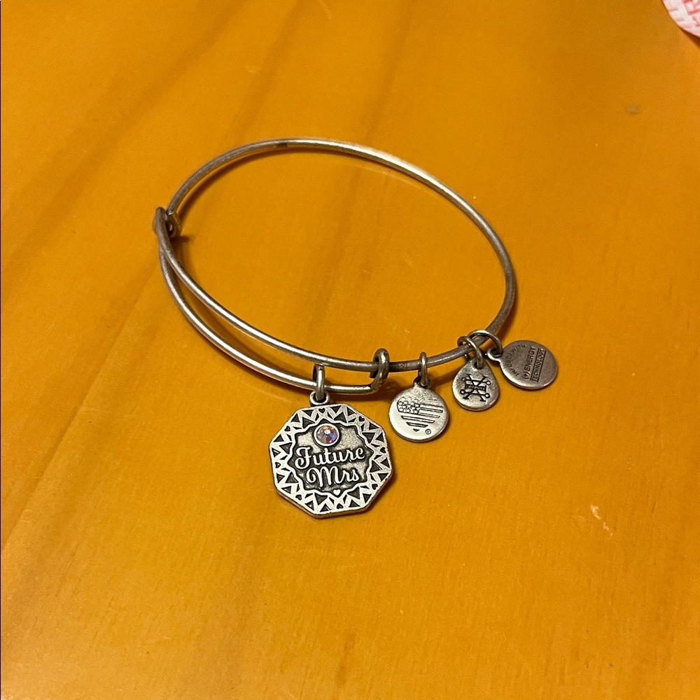 Alex and Ani Silver Charm Bangle Bracelet Future Mrs.